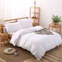 Crown Collection White Solid | Oversized King Plus 120x128 | 3 Pieces Duvet Cover Set Soft & Cozy Microfiber Softest Egyptian Feel | Zipper Closure & Corner Ties | 1 Duvet Cover with 2 Pillow Sham