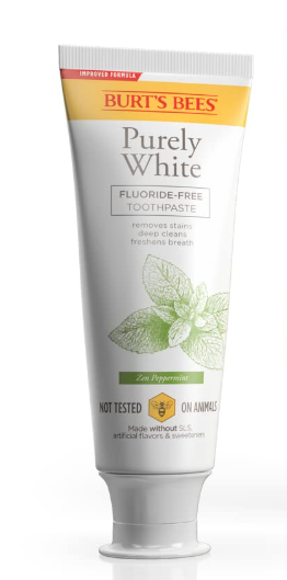 Burt's Bees Toothpaste, Natural Flavor, FluorideFree, Purely White, Zen Peppermint, 4.7 oz, Pack of 3