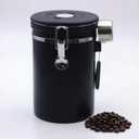 Airtight Coffee Canister  22oz Stainless Steel Coffee Container with 2 tbsp Scoop & Date Tracker, Black  Food Storage Jar for Beans, Tea & Pantry Essentials