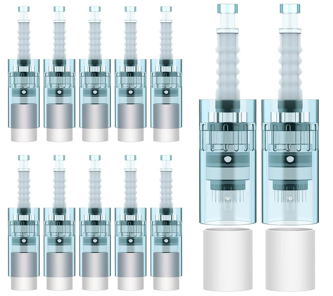 12Pcs Microneedling Pen Cartridges for Dr Pen M8, M7S (4x36Pin, 4x16Pin, 4xRound Nano) with Anti-Backflow Design, Replacement Needle Tips for Home Use 0.25mm