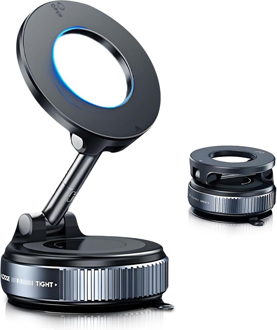 Magnetic Phone Holder for Car - Suction Cup Phone Mount for Magsafe, Universal 360 Dashboard Phone Holder Vacuum Cell Phone Holders for Your Car/Gym/Mirror Car Mount for iPhone & Android