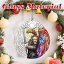 Archangel Michael Stained Glass Ornament - Christmas Ornaments | Christmas Decorations for Tree | Warrior Angel Decor Christian Gifts | Faithful Gifts | Religious Gift