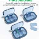 3 Compartment Small Pill Box, Moisture Proof Case, Travel Organizer for Pocket Purse, Daily Portable Medicine Vitamin Container, Fish Oil and Supplement Storage (blue)