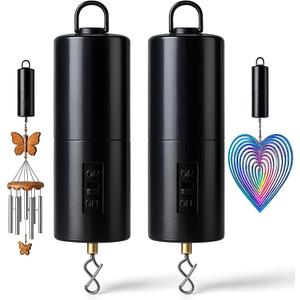 2 Pack Wind Spinner Motor Hanging Display Motor Battery Operated 24 RPM Rotating Motor Multi-Purposes for Wind Spinner Mobile Yard Decor Hanging Ornament Outdoor Sculptures-Medium Speed (2 Pcs Black)