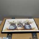 Black Frame Plants Canvas Wall Art Rustic Minimalist Mason Jars Black And White Plaid Bow Eucalyptus leaves Farmhouse Vintage Botanical Pictures Wall Decor Poster Print Artwor For Dining Room kitchen