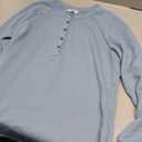 PRETTYGARDEN Women Long Sleeve Waffle Knit Shirts 2026 Fall Casual Button V Neck Loose Henley Tops Basic Tees Winter Clothes (Small, Dusty Blue)