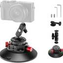 NEEWER 6"/15.2cm Camera Suction Cup Mount with Ball Head Magic Arm, Metal Suction Cup Mount on Car Windshield Dash for Camera/Action Camera/Phone Holder, with 1/4" & 3/8" Mounting Holes for ARRI