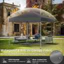 Shades 10x10 Pop Up Canopy, Heavy Duty Beach Tent with Carrying Bag for Easy Moving, Sun Shelter for Parties, Events, Camping, Outdoor Gazebo with 420D PU Coated Waterproof Grey Fabric