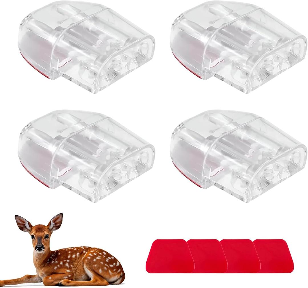 4 PCS Deer Whistles for Cars, Avoid Collisions Animal Alert Device with Adhesive Tapes, Universal Deer Warning Whistle for SUVs Trucks Motorcycles, Car Accessories (White)