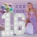 Number 16 Marquee Numbers 3 Feet Tall, 16th Birthday Decorations for Girls Boys, 16 Light Up Number for Party Large 16 Light Up Sign for Birthday Anniversary Decor