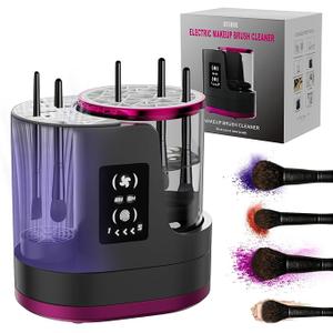 3 IN 1 Electric Makeup Brush Cleaner,Automatic Makeup Brush Cleaner with Makeup Brush Dryer,Portable USB Deep Cleaning for All Size Beauty Makeup Brush Set,Blush Brush (Grey)