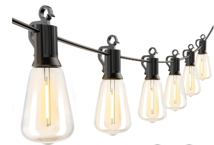 Brightown Outdoor String Lights, Shatterproof Edison Bulbs, Waterproof Patio Lights for Backyard Deck Garden Party Decor, 2700K