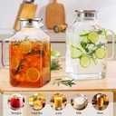 2 Pack 1 Gallon Square Glass Pitcher with Lid and Spout, Borosilicate Glass Carafe for Hot/Cold Drink, Water Pitchers with Handle for Fridge, Extra Large Jug for Iced Tea, Coffee, Juice, Beverage