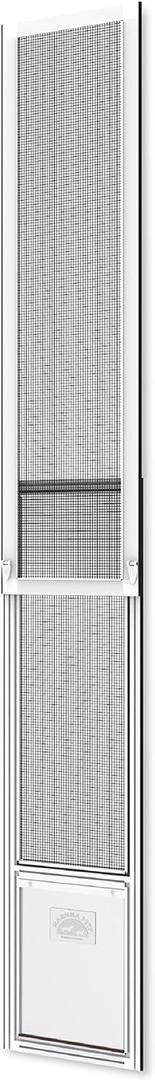 V2 Patio Pet Door Screen Insert Panel for Sliding Doors, Fits Door Track Min Ht 62.99" to Max Ht 84.25",UV Resistant Mesh, Locking Magnetic Dog Door, Easy Install and Removal, Large, White