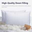 Set of 2 Standard Size Down Pillows - Goose Feather & Down Blend Pillows 440 Fill Power, 100% Cotton Cover, Hypoallergenic, Medium Support