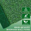 Grooy 48"x 120"(40 sq.ft) Artificial Boxwood Roll Panels with Flowers, UV-Anti Faux Ivy Leaves Privacy Fence Screen, Grass Wall Roll Panels for Indoor Home Decor and Outdoor Garden Backyard