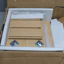 Nightstand with Charging Station, Bedside Tables with Glass Decorative Door, Natural End Table, Side Table with 2 Tiers Storage Space for Bedroom Living Room, Natural