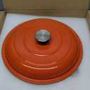 3 Quart Enameled Cast Iron Braiser, Non Stick Enameled Cast Iron Skillet with Lid, Dutch Oven Skillet with lid up to 500F for Oven, Stove, Grill, Shallow Dutch Oven for Cook, Bake (Orange)