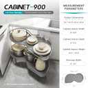 Blind Corner Cabinet Pull Out Organizer, Heavy Duty 2-Tier Soft Close System, Fits 12”-18” Cabinets, Left/Right Adjustable Magic Corner Storage for Kitchen Cabinets