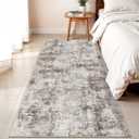 3x6 Washable Entryway Runner Rug: Non Slip Wide Hallway Runners Easy-to-Clean - Soft Living Room Bedroom Kitchen Carpet - Thin Low Pile Printed Floor Mat for Dining Room Beige Brown