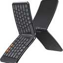 Doci Foldable Bluetooth Keyboard, Split Ergonomic Portable Keyboard for Business Travel, Ultra-Thin Folding Rechargeable Wireless Keyboards Compact for Android iOS Windows Mac Tablet PC Smartphone