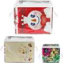 3 Pack Clear Zippered Gift Bag Storage Organizer with Handles,Organize Your Gift Wrap,Tissue Paper, Tape,Bow, Ribbon,Card,Ornament-Christmas Wrapping Supplies Storage Bag-3 Different SizesL+M+S)