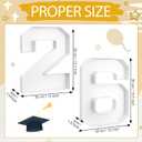 CroBlissful 2 Pcs 13.7" 26 Cardboard Charcuterie Numbers Fillable Graduation Board Number Large Fillable Numbers 2026 Letters Trays for Food Chocolate Candy School Congrats Grad Party Supplies(White)