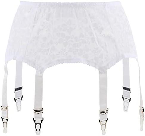 PERAMBRY Women's lace Sexy Garter Belt Stockings Garter Belt mesh Suspenders (Garter Belt only Sold) and PERAMBRY Women's High Waist Fishnet Tights Black Fishnet Stockings Mesh (Black-5041)