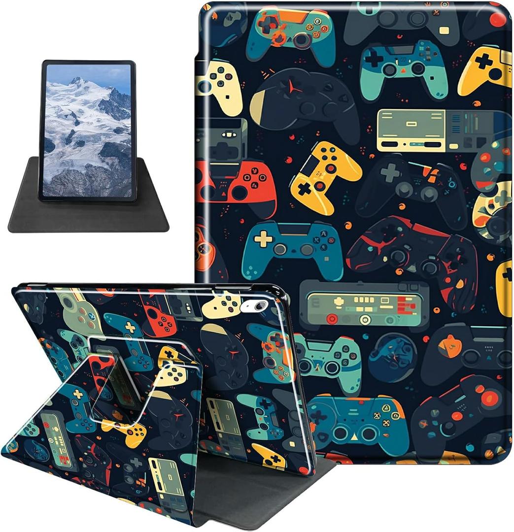 Case for iPad 10th Generation Case 2022 iPad 10.9 inch/iPad (A16) 11th Generation 11 Inch (2025) Gaming Controllersca Theme 360 Degree Rotating Stand Protective Cover with Auto Sleep/Wake