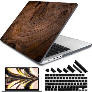 DONGKE for M4 MacBook Pro 16 Inch Case 2024 2023 2021 A3403 A3186 M3 A2991 M2 A2780 M1 A2485 Pro/Max Chip, Plastic Hard Shell Case & Keyboard Cover for Mac Pro 16 with Touch ID, Wood Grain