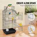 VEVOR 41-inch Open Top Large Parrot Bird Cage, Hanging Bird Cage for Parakeets Finches Canaries Lovebirds Cockatiels Budgies Small Quaker Conures Travel Pet Flight Birdcage with Swing and Perch