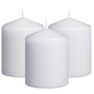 3x4 Inch White Pillar Candles, 3 Packs Unscented Dripless Smokeless Cylinder Candles for Christmas, Wedding, Party, Home and Dinner Table, 45 Hours Burn : Home & Kitchen