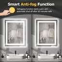 Hivone 24X30 LED Bathroom Mirror with Lights, Anti-Fog, Dimmable, Backlit + Front Lit, Smart Bathroom Vanity Mirror, Memory Function, Shatterproof, Tempered Glass (Horizontal/Vertical)