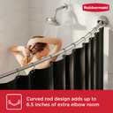 Rubbermaid Curved Shower Curtain Rod, No Drill, 50-72 Inches Adjustable Tension Shower Rod for Bathroom, Non-Slip, No Rust, Nickel