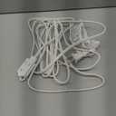 7 FT Cable Extension Cord Flat Plug Ungrounded 3 Polarized Outlets White Household Light Extension Cord for Indoor Use 125V AC 13A 1625W ETL Listed