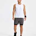 Mens Running Athletic Shorts with Zipper Pocket 5" Quick Dry 2 in 1 Liner Gym Sport Basketball Workout Swim (L)