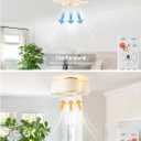 Boho Ceiling Fans with Lights, 20" Low Profile Ceiling Fan with Light Remote Control, Bladeless Flush Mount with 6 Speeds for Bedroom, Nursery, Living Room.