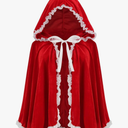 Colorful House Velvet Red Riding Hooded Velvet Cloak Halloween Christmas Cosplay Party Fancy Cape 27.56"