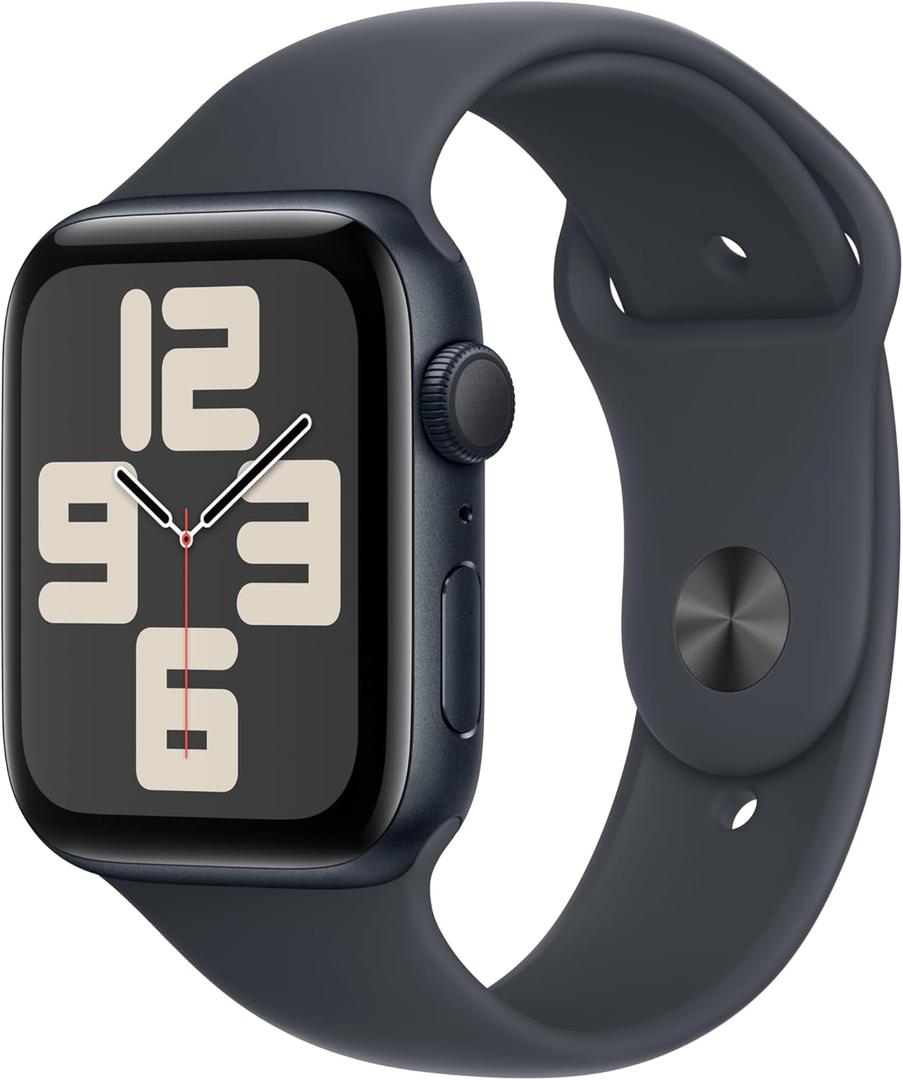 Apple Watch SE (2nd Gen) [GPS 44mm] Smartwatch with Midnight Aluminum Case with Midnight Sport Band M/L. Fitness and Sleep Trackers, Crash Detection, Heart Rate Monitor, Retina Display