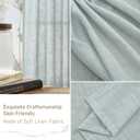 LAMIT 54 Inch Semi Sheer Window Linen Curtains, Light Filtering Panels Back Tab and Rod Pocket Neutral Drapes for Bedroom/Living Room, Greyish Blue, 2 Panels, 34 x 54 Inch