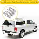 XQSMWF Side Door Handle Exterior Covers Trim Set Chrome Compatible with Dodge Ram 1500 2500 3500 2009 2010 2011 2012 2013 2014 2015 2016 2017 2018