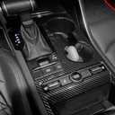 Panel Frame Cover Gear Shift Center Consoles Trim Carbon Fiber Black