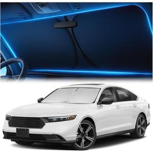 Windshield Sunshade for Honda Accord 2023, 2024, 2025  Innovative No-Light-Pass Technology, Mirror Cut-Out, Blocks 99% UV Rays  Fade-Resistant, Easy-Fold Honda Accord Windshield Sun Shade Windshield Sunshade for Honda Accord 2023, 2024, 2025  Innovative No-Light-Pass Technology, Mirror Cut-Out, Blocks 99% UV Rays  Fade-Resistant, Easy-Fold Honda Accord Windshield Sun Shade