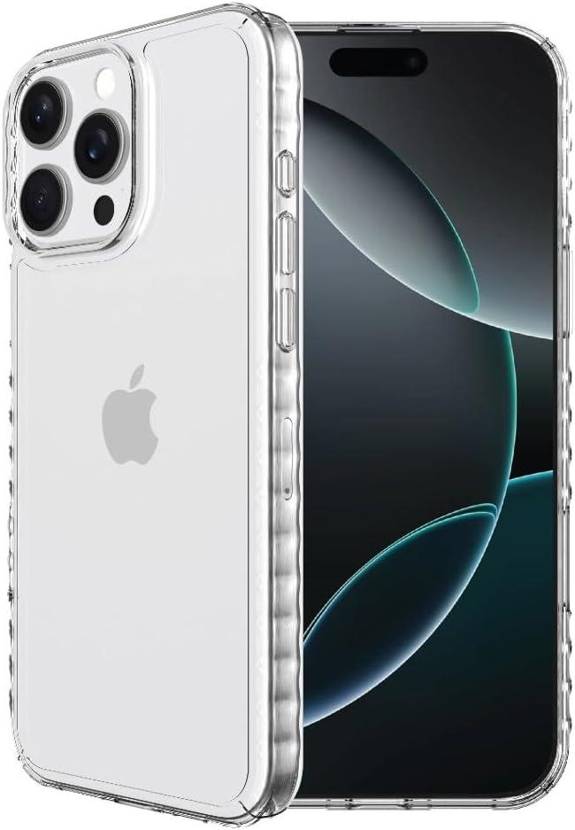 Clear Protective Case for iPhone 16 Pro Max, 6ft Drop Protection, Slim Gel Design