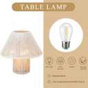 TRIROCKS Woven Cotton Rope LED Cordless Table Lamp Set of 2, 7'' Tall Battery Operated Desk Lamp, Boho Bedside Lamps Great for Living Room Bedroom Weddings Parties Patio Events