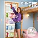 Kids Weekly Clothes Organizer, 2 Pack | Day of the Week Hanging Closet Storage, For School Outfits, With Labels for Monday to Friday