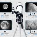 Koolpte Telescope 80mm Aperture 600mm - Astronomical Portable Refracting Telescope Fully Multi-Coated High Transmission Coatings AZ Mount with Tripod Phone Adapter, Wireless Control, Carrying Bag.