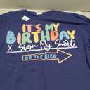 It's My Birthday Sign My Shirt On The Back Funny Long Sleeve T-Shirt, Size S, Navy Blue