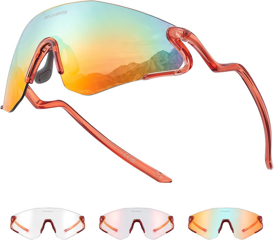 ROCKBROS Photochromic Cycling Glasses UV400 Sports Sunglasses for Men Women
