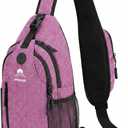 Sling Backpack for Women & Men, Crossbody Travel Bag with Water Bottle Holders, 17 Pockets, Quick-Access Phone Pocket, Hidden Security Pocket, Fits 11" Tablet, for Daily Carry, Travel, Theme Parks
